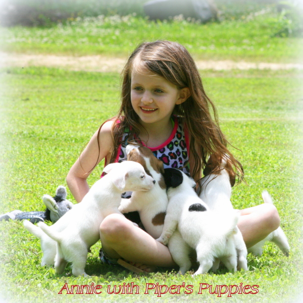 Annie with Pups